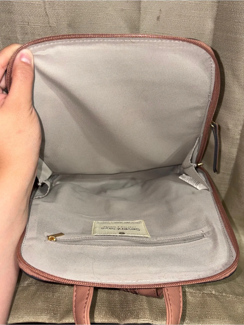 Seven Days, Dusty Rose Women's vegan Leather Backpack